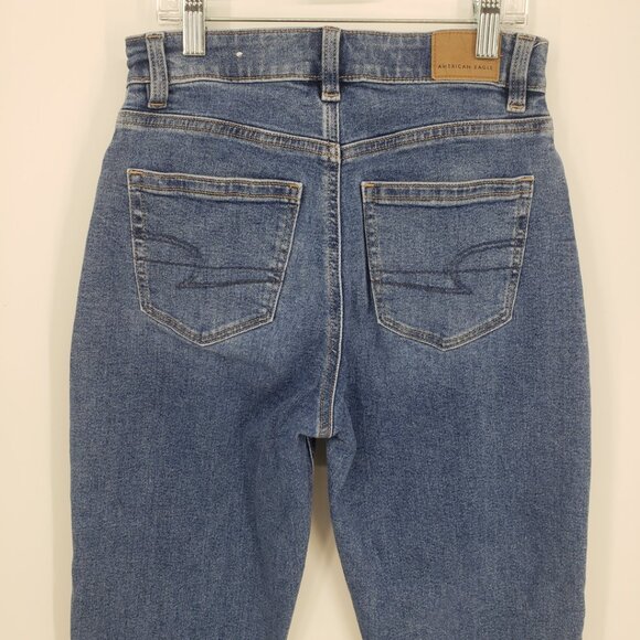 American Eagle Outfitters Mom Jeans 0P Womens High Rise Medium Wash Blue - Picture 6 of 9